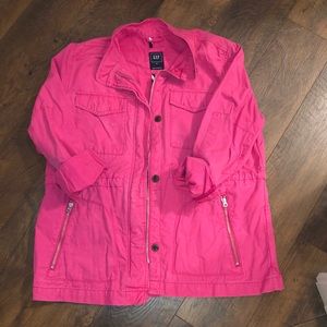 GAP hot pink utility jacket.
